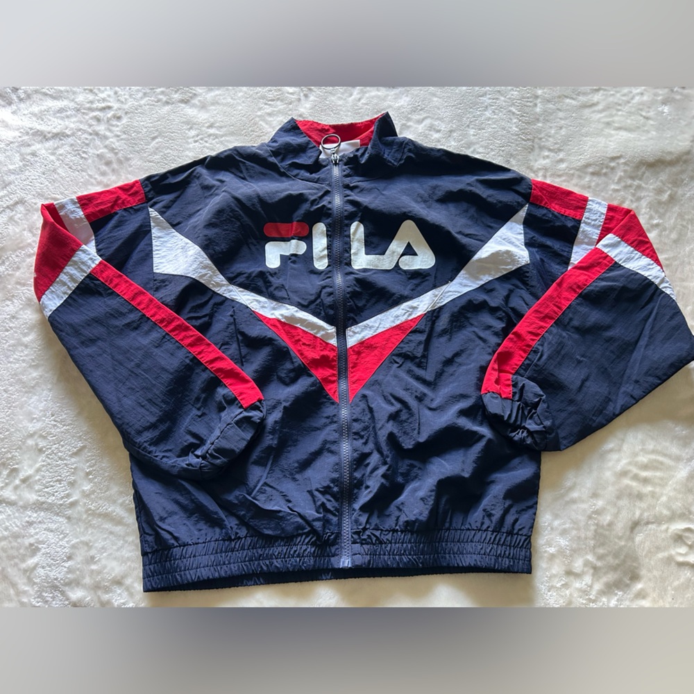 Fila Black and Red Retro Jacket/windbraker size medium